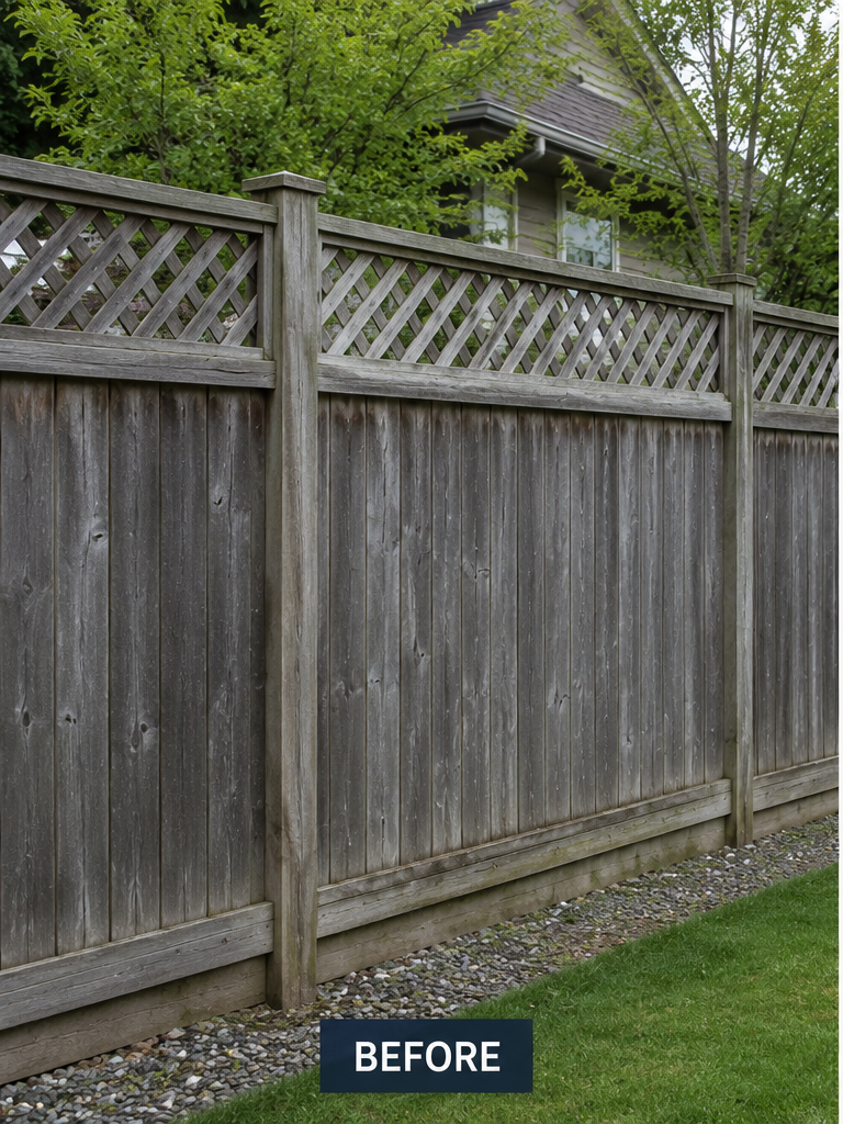 Fence before painting and staining