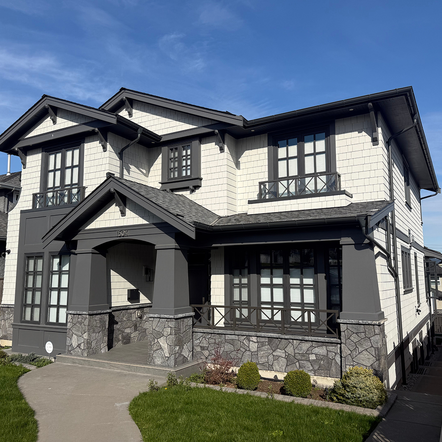Modern custom home exterior painting