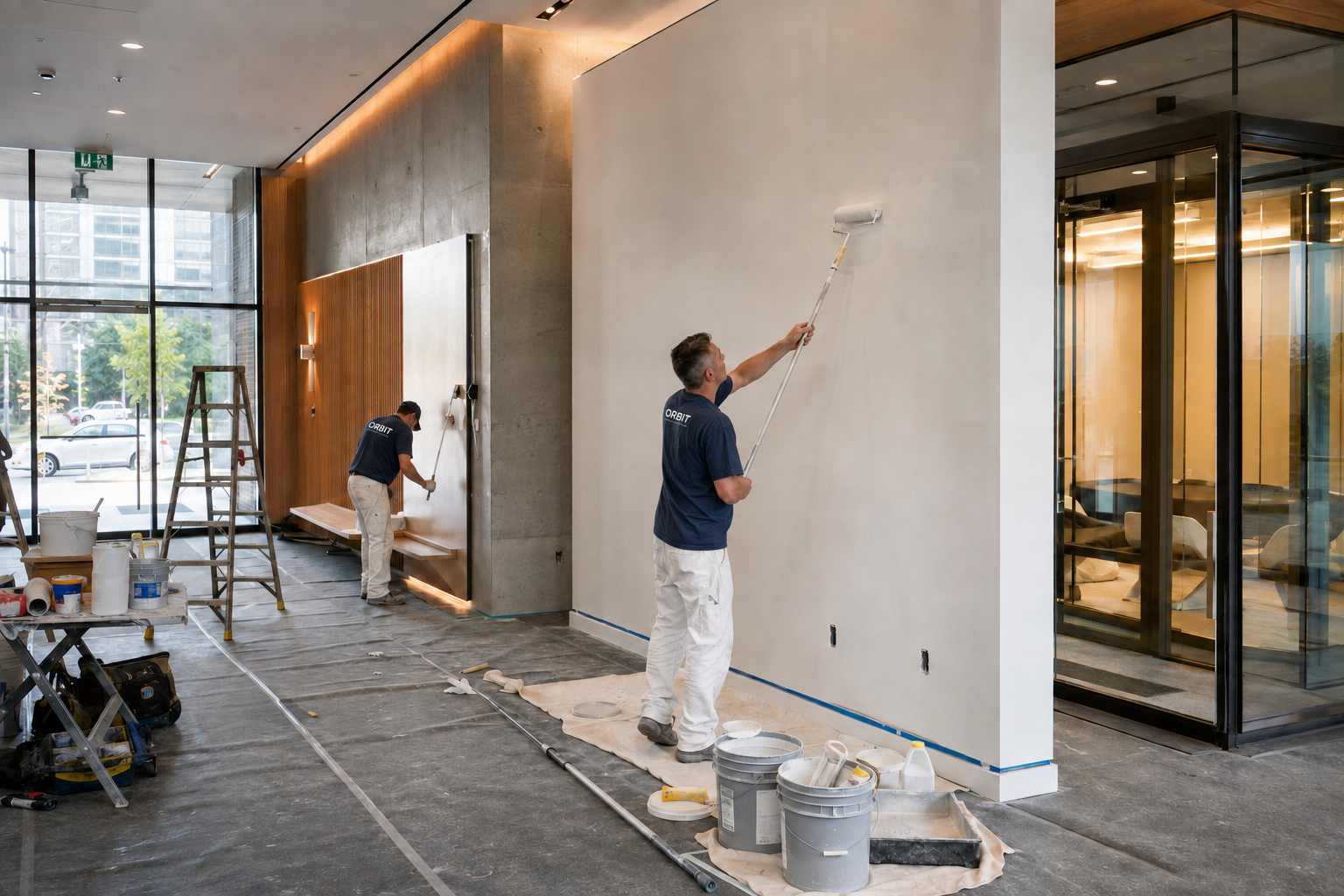 Orbit painters completing commercial interior painting