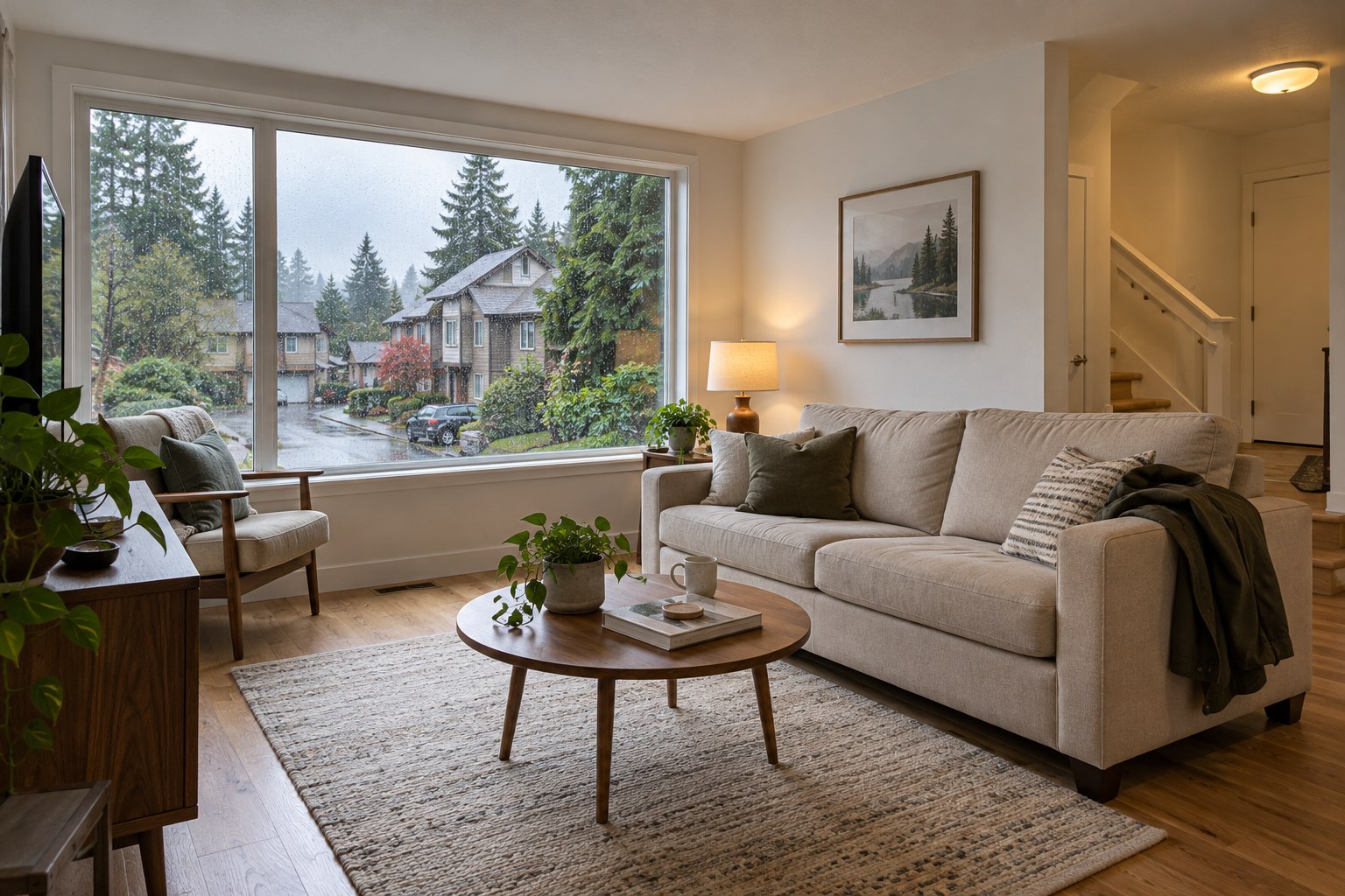 Generated concept of a renovated living room inspired by Metro Vancouver homes